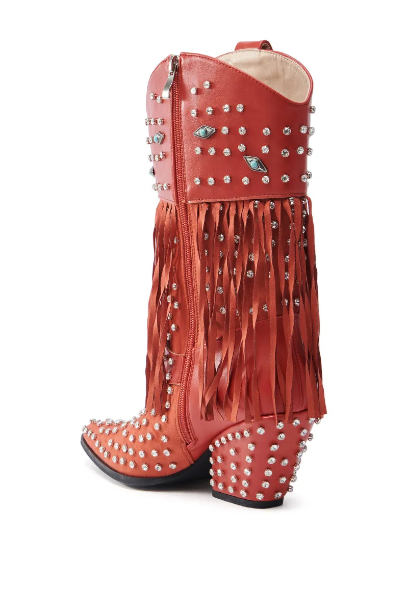 AZALEA WANG GREYSON RED BOOT sold by AKIRA product image thumbnail 5