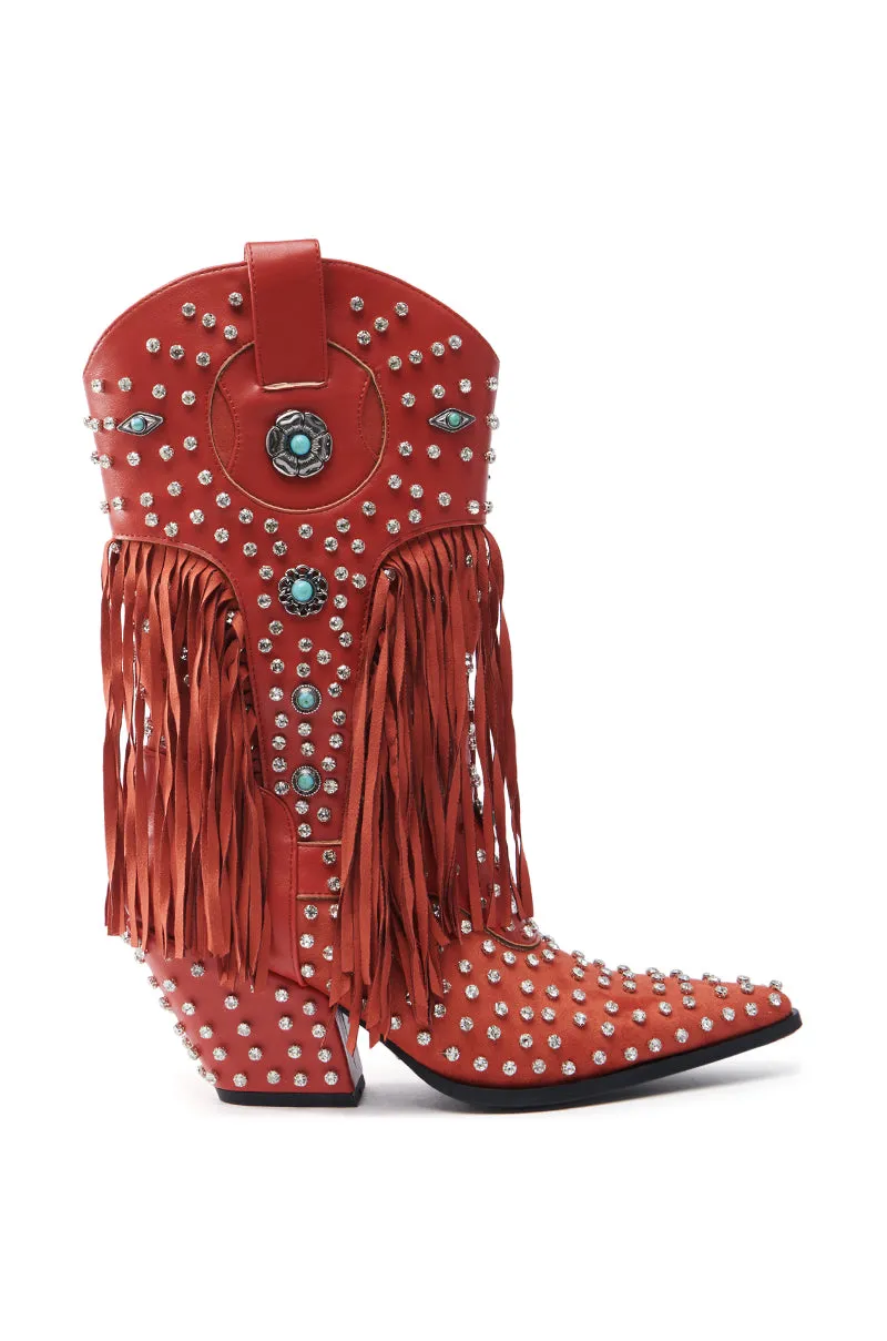 AZALEA WANG GREYSON RED BOOT sold by AKIRA product image thumbnail 3