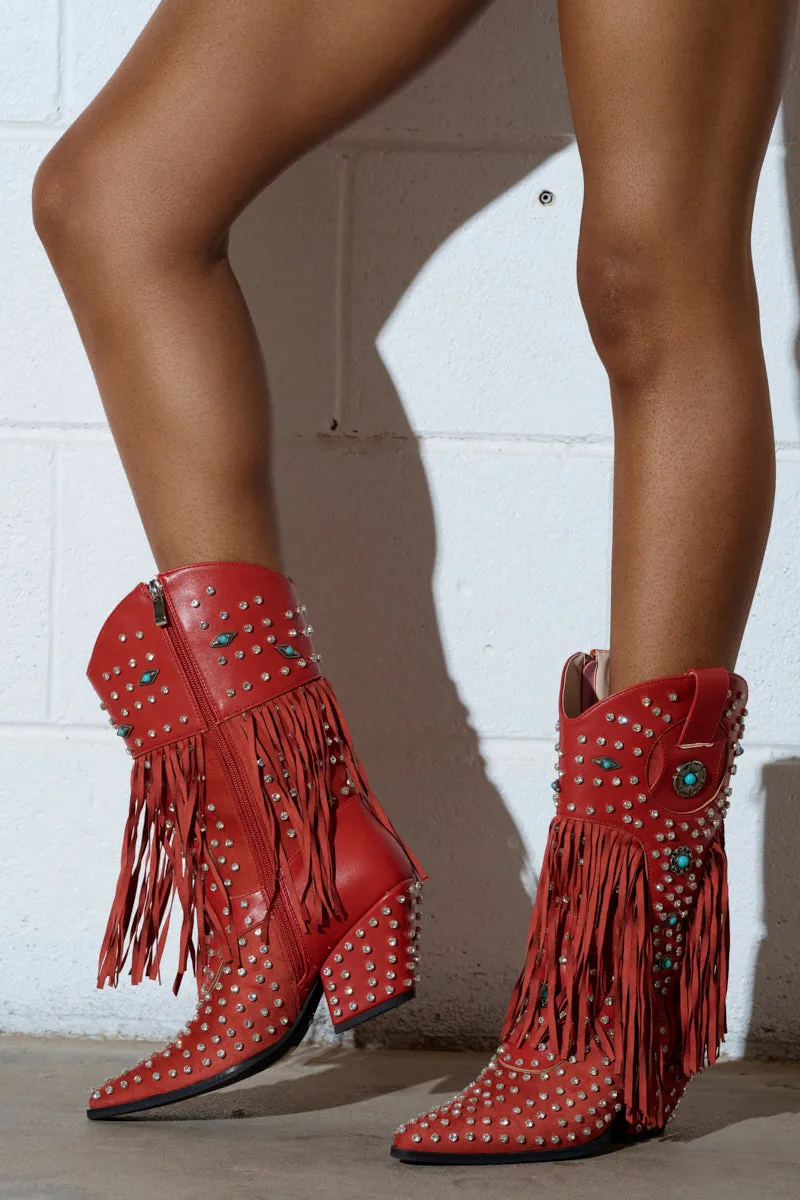 AZALEA WANG GREYSON RED BOOT sold by AKIRA product image thumbnail 2