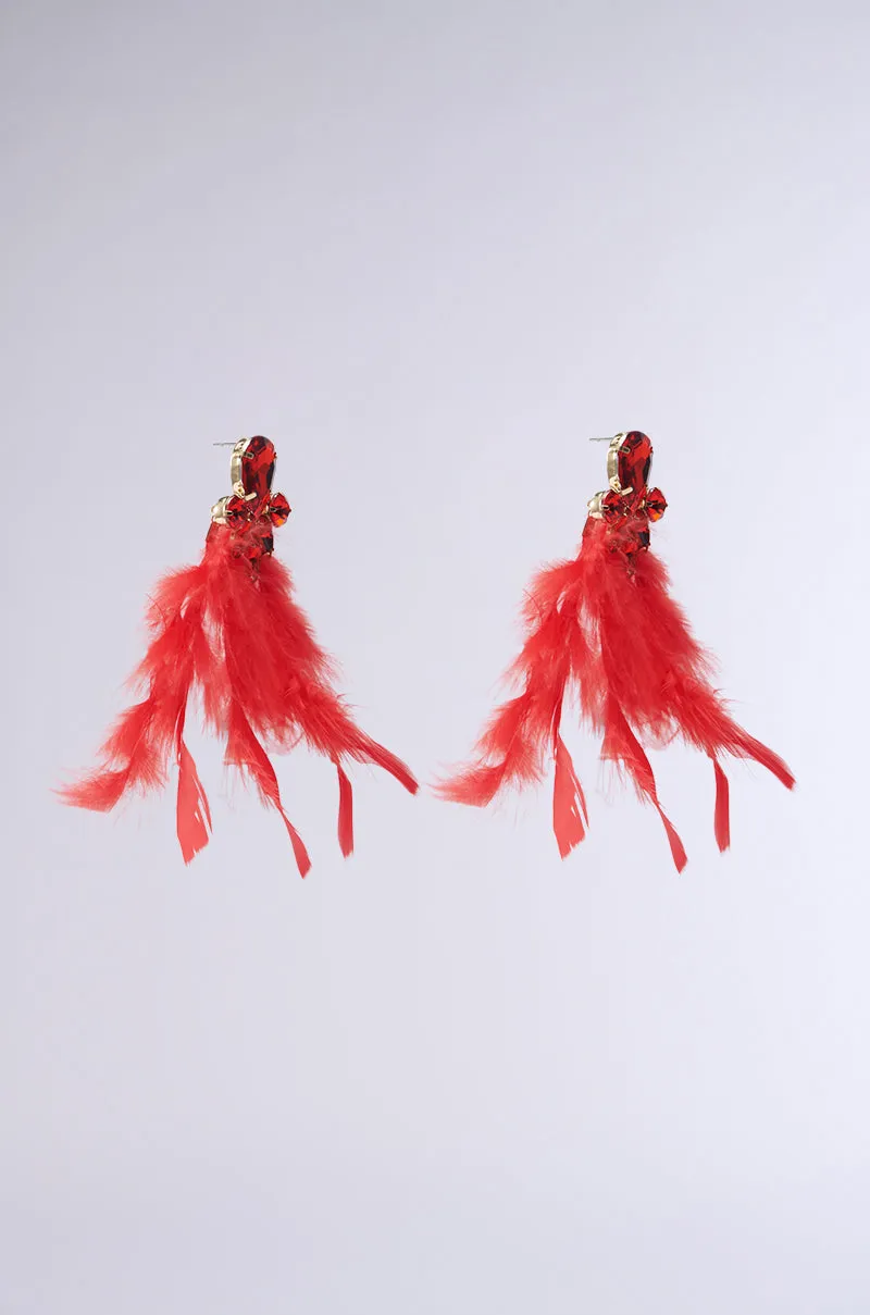 SEE RED FEATHER EARRING sold by AKIRA product image thumbnail 3
