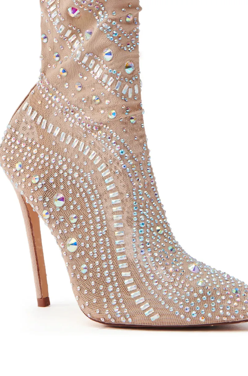 AZALEA WANG OPRY NUDE EMBELLISHED MESH BOOTIE sold by AKIRA product image thumbnail 5