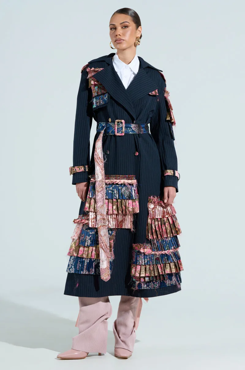 MAKE AN ENTRANCE PATCHWORK TRENCH sold by AKIRA product image thumbnail 5