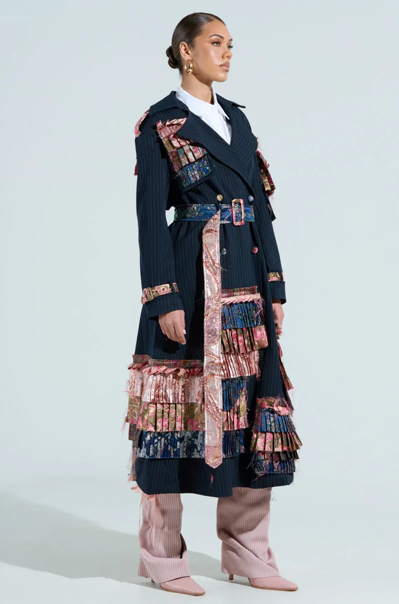 MAKE AN ENTRANCE PATCHWORK TRENCH sold by AKIRA product image thumbnail 3