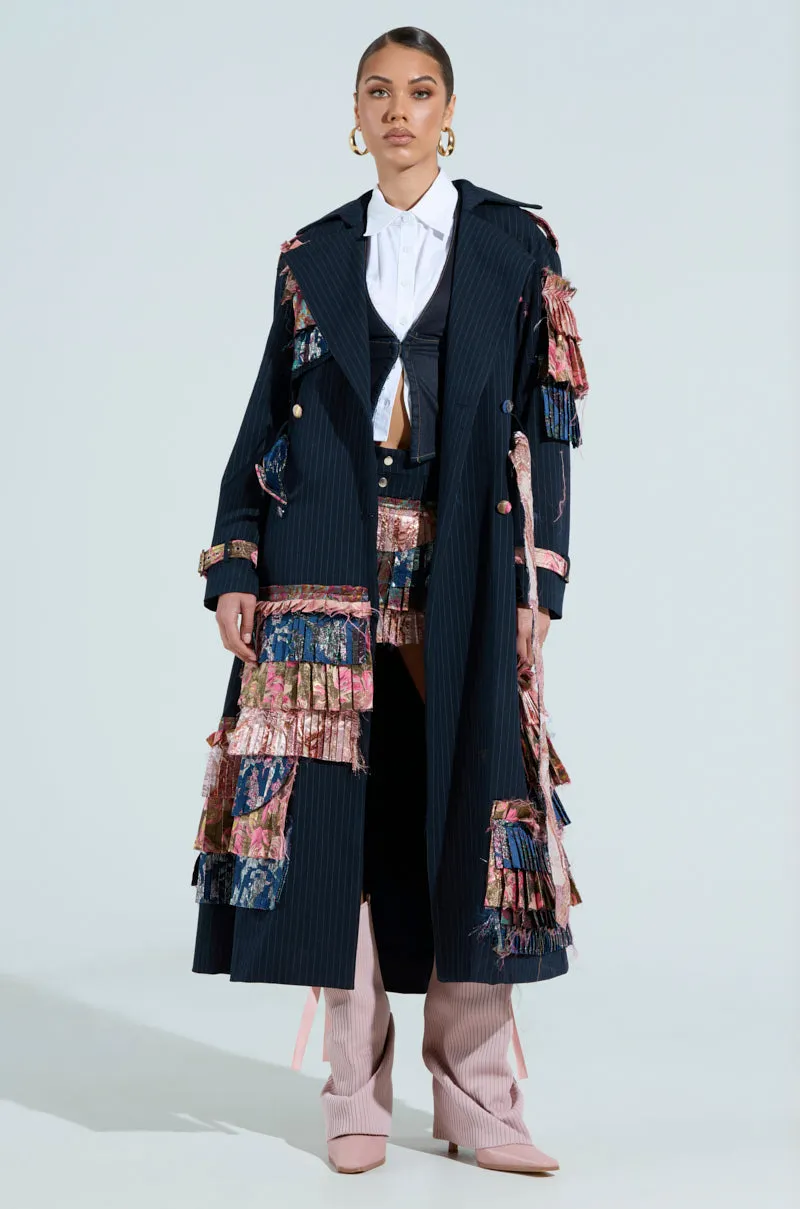 MAKE AN ENTRANCE PATCHWORK TRENCH sold by AKIRA product image thumbnail 4