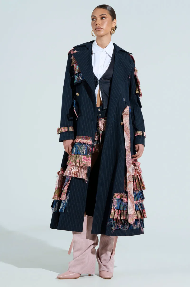 MAKE AN ENTRANCE PATCHWORK TRENCH sold by AKIRA product image thumbnail 2