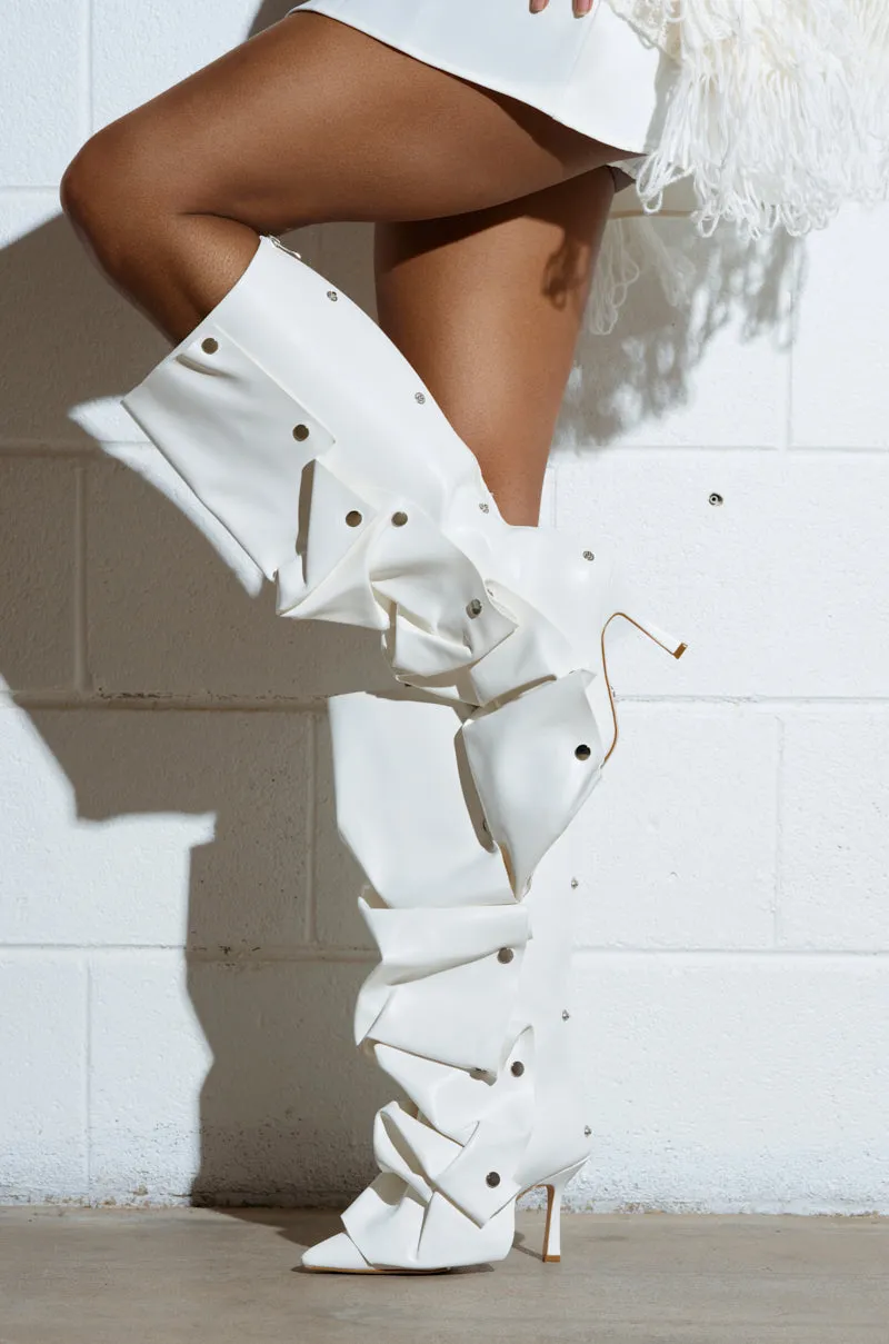 AZALEA WANG IMOGINE WHITE BOOT sold by AKIRA