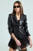 LUXE FAUX LEATHER CUTOUT BLAZER sold by AKIRA