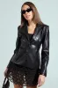 LUXE FAUX LEATHER CUTOUT BLAZER sold by AKIRA