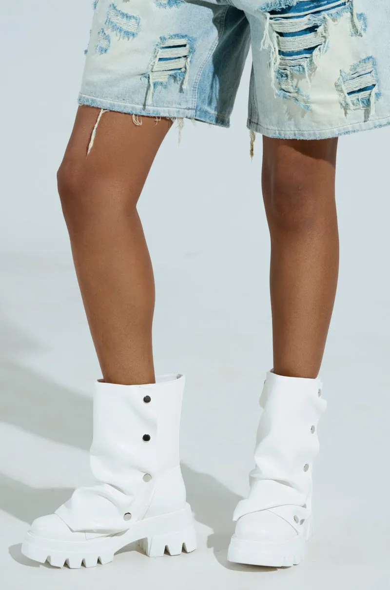 AZALEA WANG BHARTI WHITE SNAP BOOTIE sold by AKIRA product image thumbnail 2