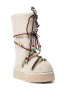 TIGHTROPES BEIGE SHERPA WITH BEADS FLAT BOOTIE sold by AKIRA