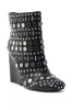 AZALEA WANG FLETCHER BLACK SILVER METAL BOOTIE sold by AKIRA