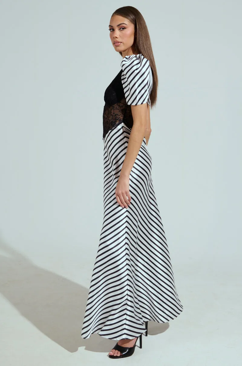 LYDIA LACE AND SATIN MAXI DRESS sold by AKIRA product image thumbnail 4