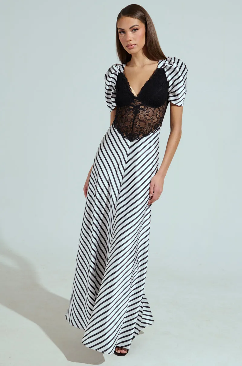 LYDIA LACE AND SATIN MAXI DRESS sold by AKIRA product image thumbnail 3