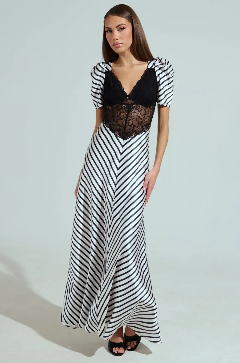 LYDIA LACE AND SATIN MAXI DRESS sold by AKIRA product image thumbnail 2