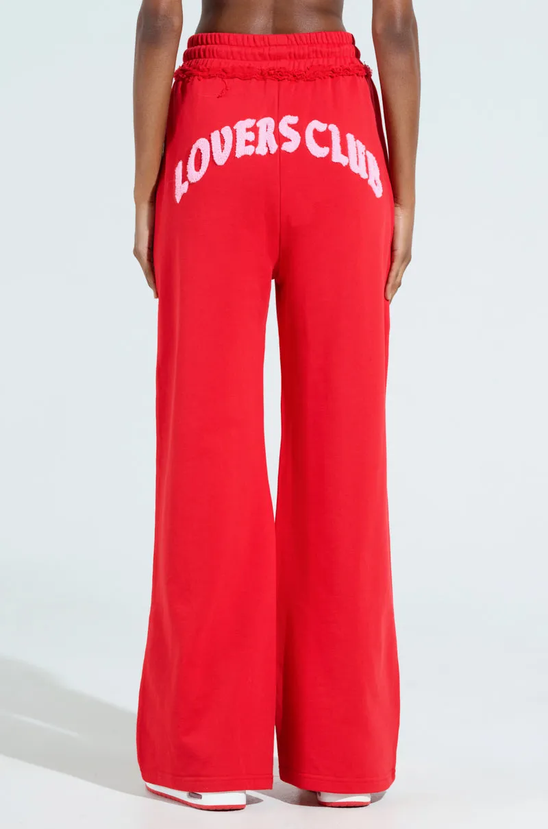 LOVERS CLUB WIDE LEG JOGGER IN RED sold by AKIRA product image thumbnail 5