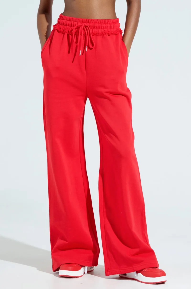LOVERS CLUB WIDE LEG JOGGER IN RED sold by AKIRA product image thumbnail 2