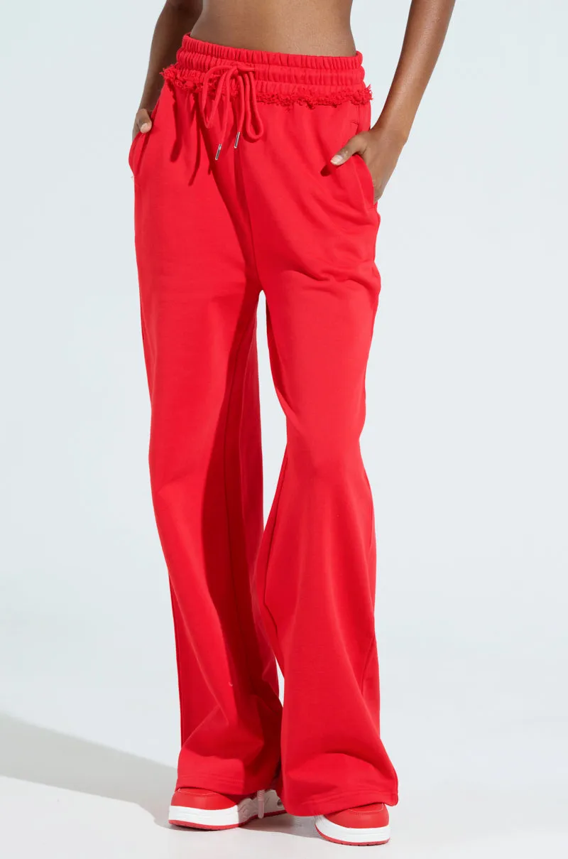 LOVERS CLUB WIDE LEG JOGGER IN RED sold by AKIRA product image thumbnail 3