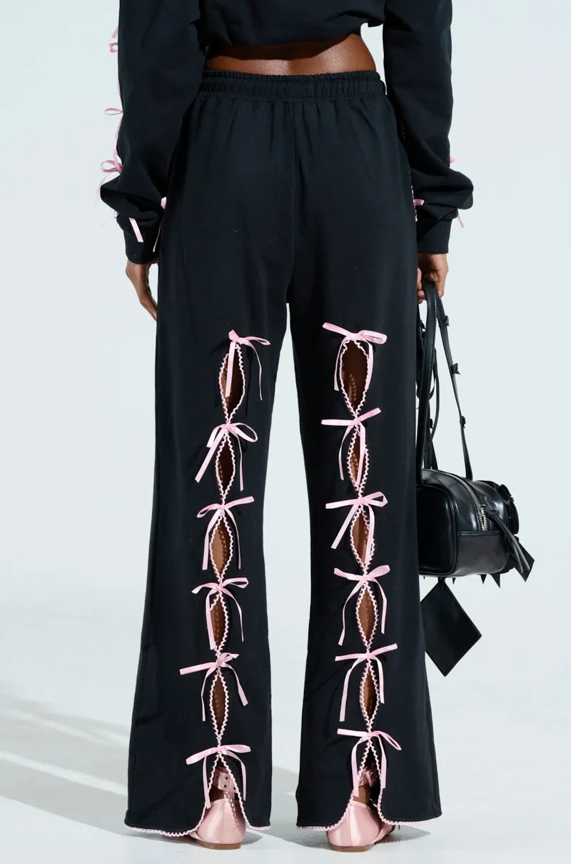 YES PLZ WIDE LEG JOGGER WITH BOWS sold by AKIRA product image thumbnail 5