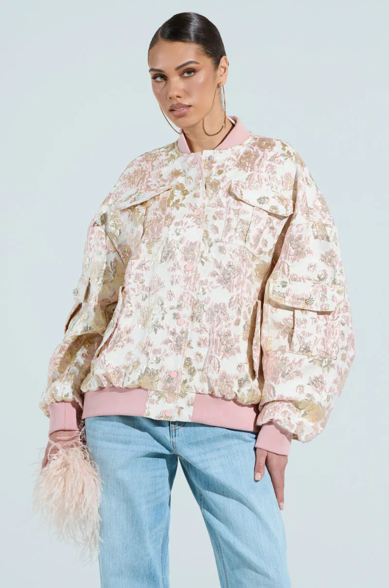 TAKE CARE BROCADE BOMBER sold by AKIRA product image thumbnail 4