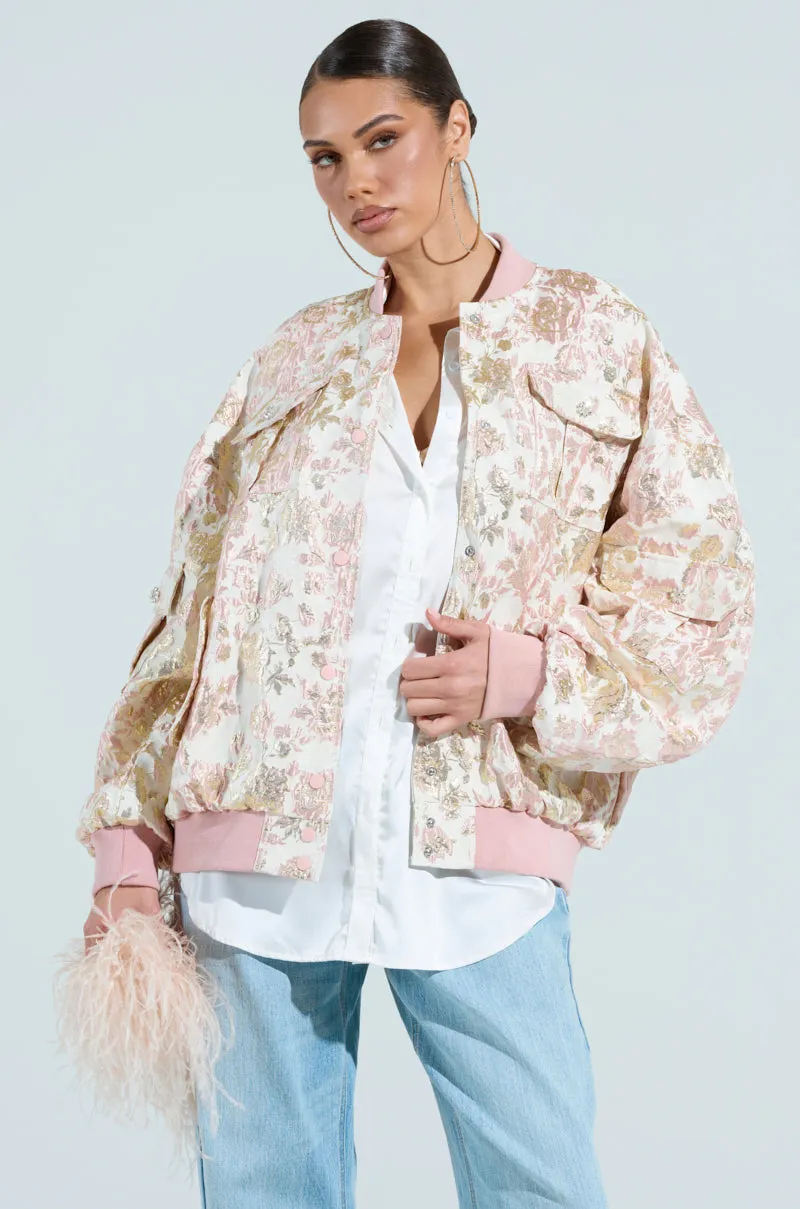 TAKE CARE BROCADE BOMBER sold by AKIRA product image thumbnail 3