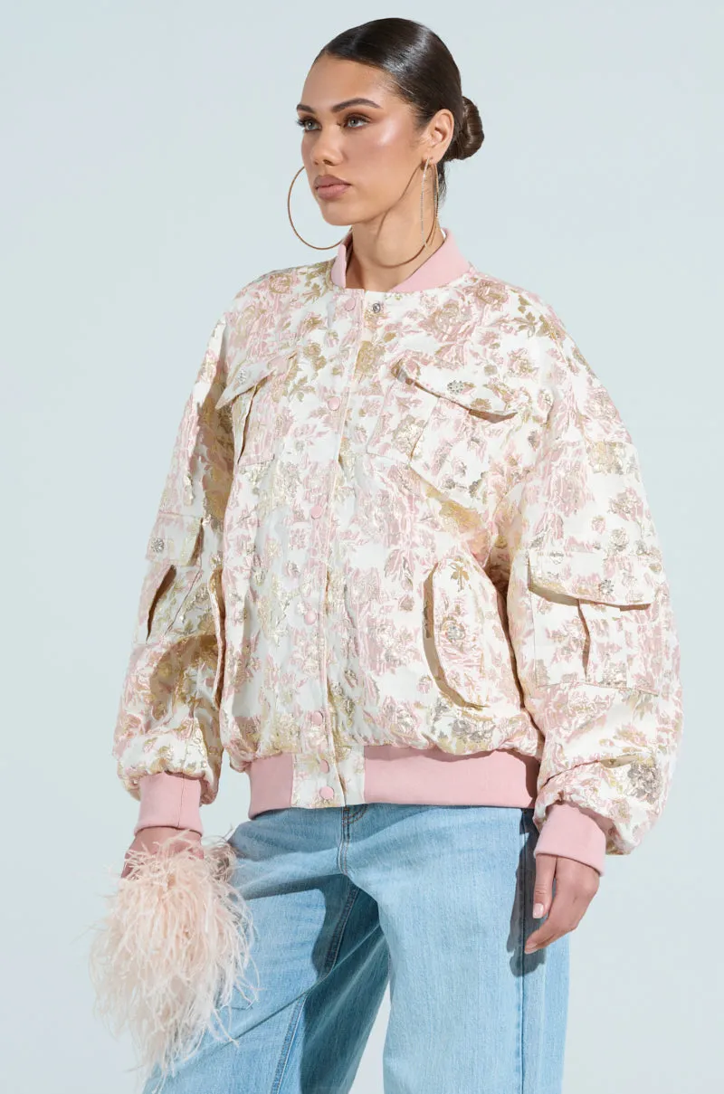 TAKE CARE BROCADE BOMBER sold by AKIRA product image thumbnail 5