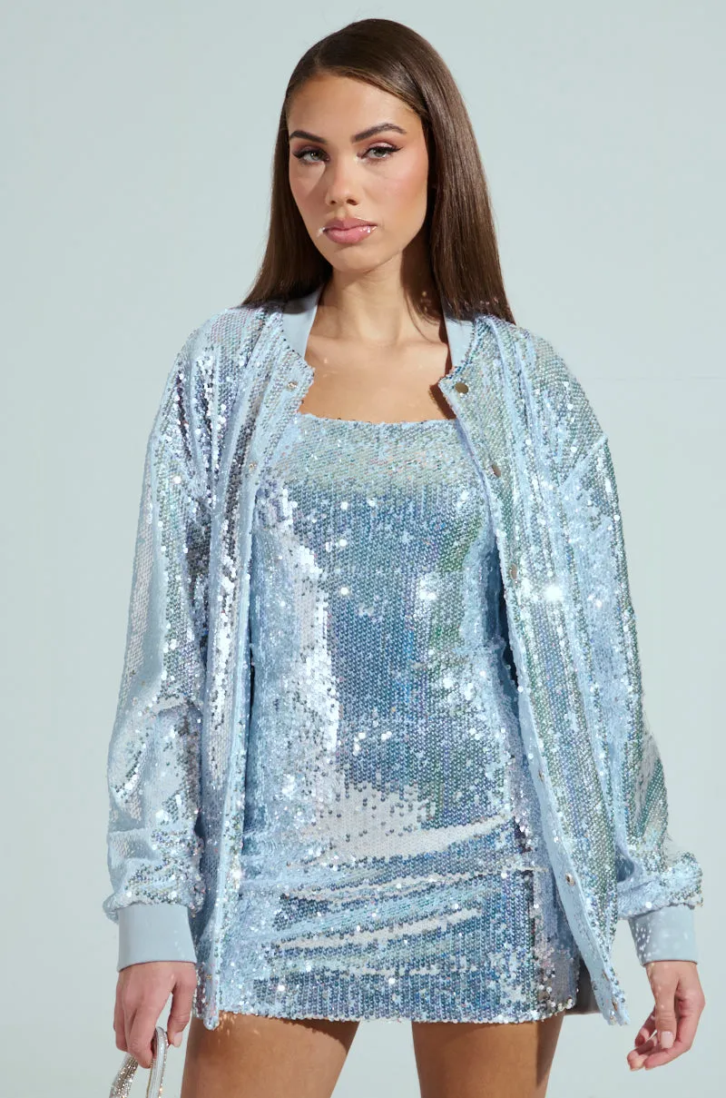 MA CHERIE OVERSIZED SEQUIN BOMBER sold by AKIRA product image thumbnail 2