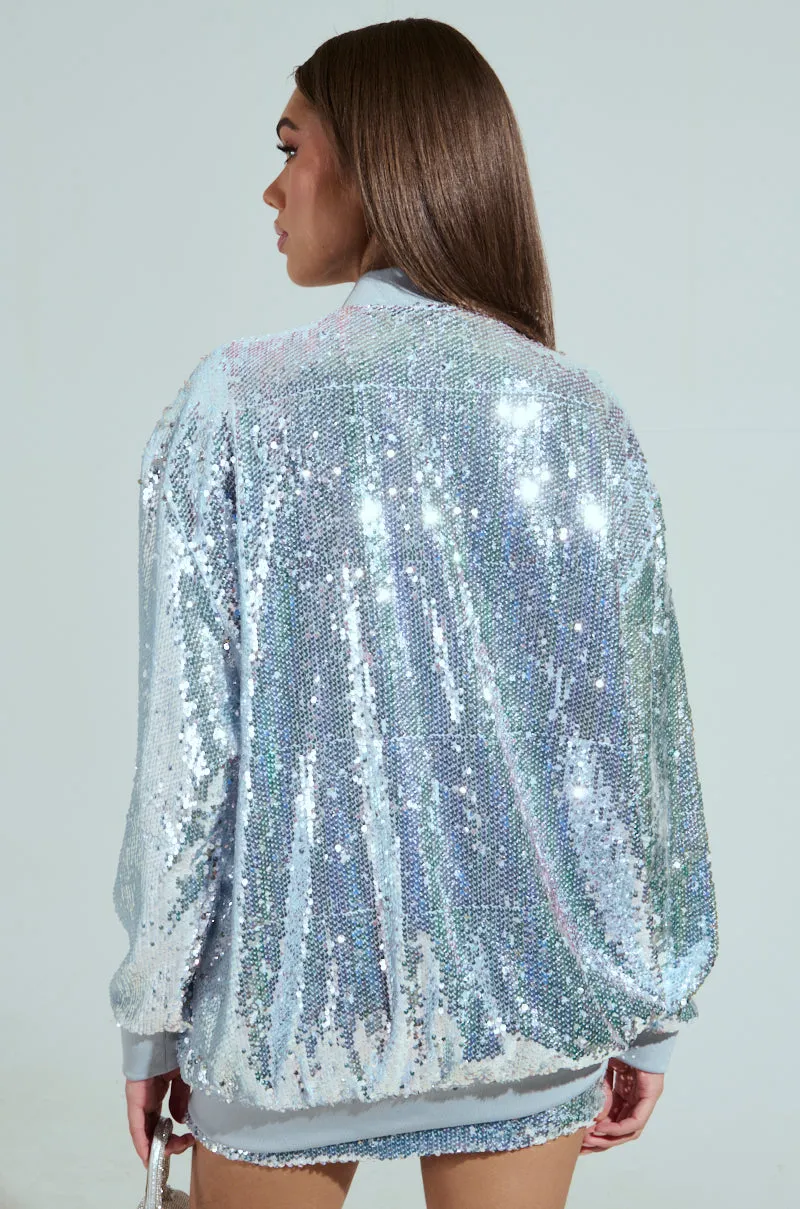 MA CHERIE OVERSIZED SEQUIN BOMBER sold by AKIRA product image thumbnail 5
