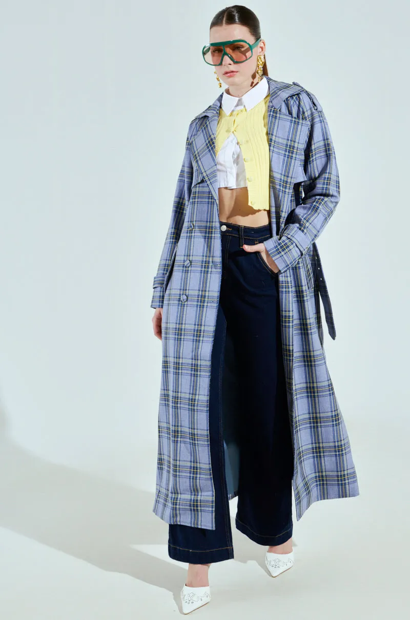ARLETTE PLAID TRENCH sold by AKIRA product image thumbnail 4