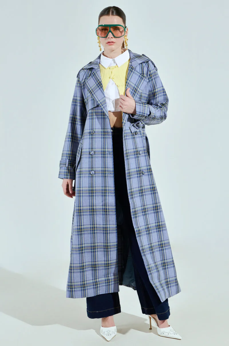 ARLETTE PLAID TRENCH sold by AKIRA product image thumbnail 3