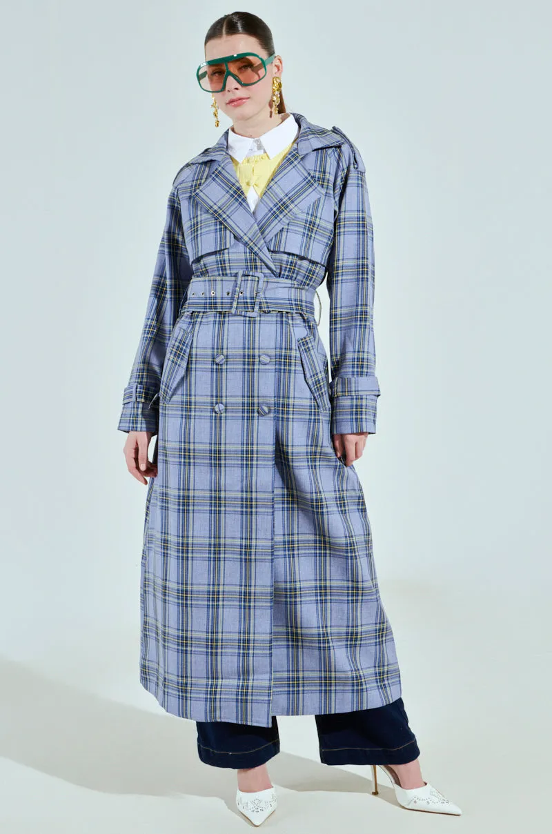 ARLETTE PLAID TRENCH sold by AKIRA product image thumbnail 5