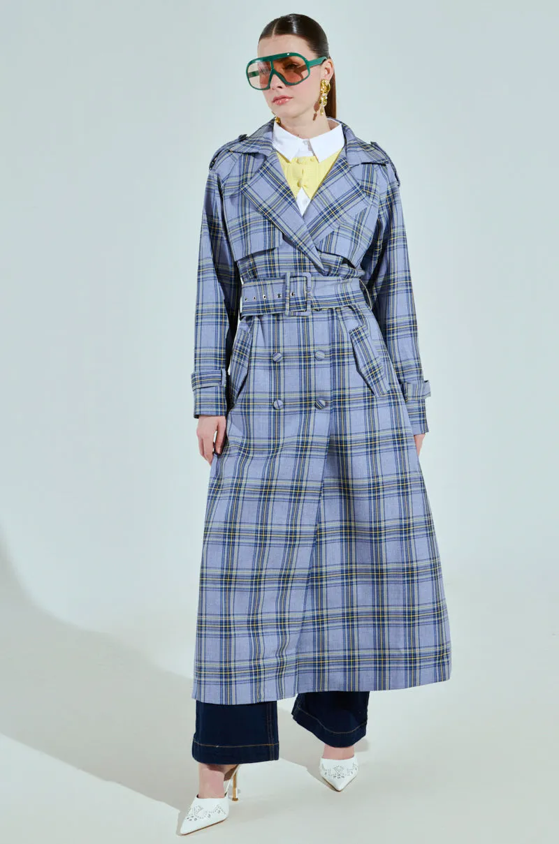 ARLETTE PLAID TRENCH sold by AKIRA product image thumbnail 2