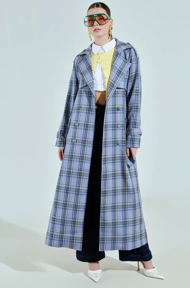 ARLETTE PLAID TRENCH sold by AKIRA