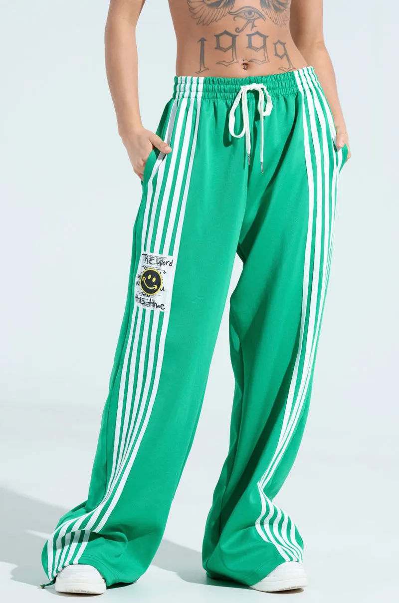 JUMP AROUND WIDE LEG JOGGER IN GREEN sold by AKIRA product image thumbnail 2