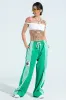 JUMP AROUND WIDE LEG JOGGER IN GREEN sold by AKIRA