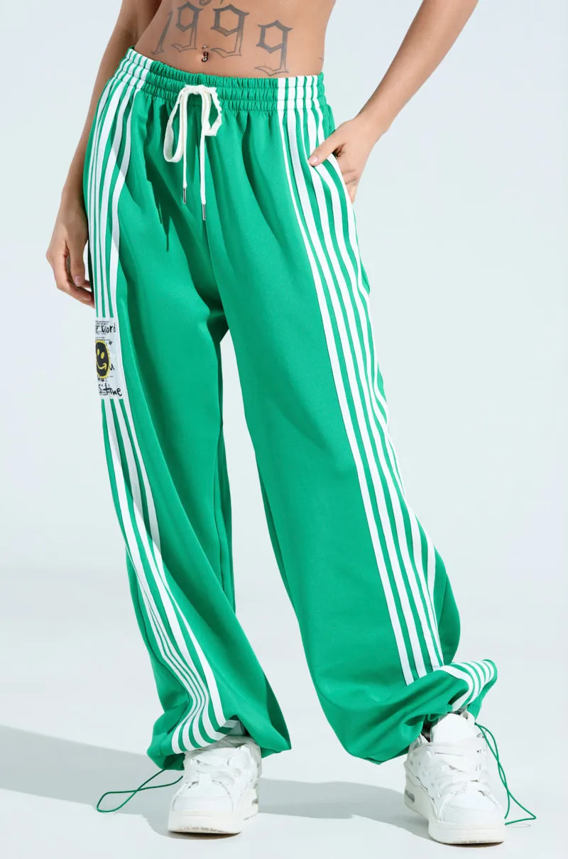 JUMP AROUND WIDE LEG JOGGER IN GREEN sold by AKIRA product image thumbnail 3