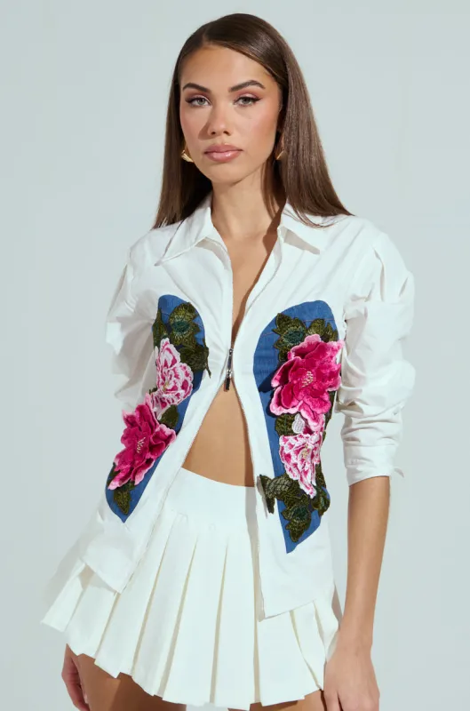 DAISY ZIPPER TOP sold by AKIRA