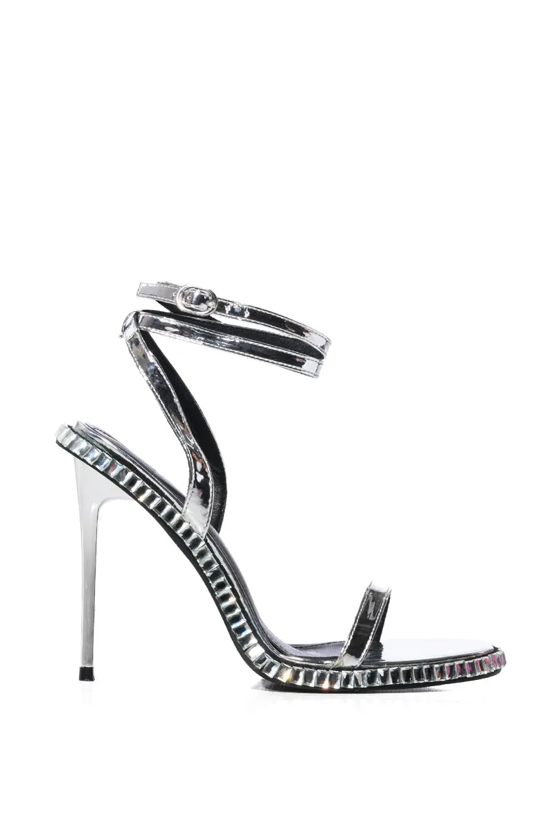AZALEA WANG BRIK BLACK STILETTO SANDAL WITH SILVER sold by AKIRA product image thumbnail 4