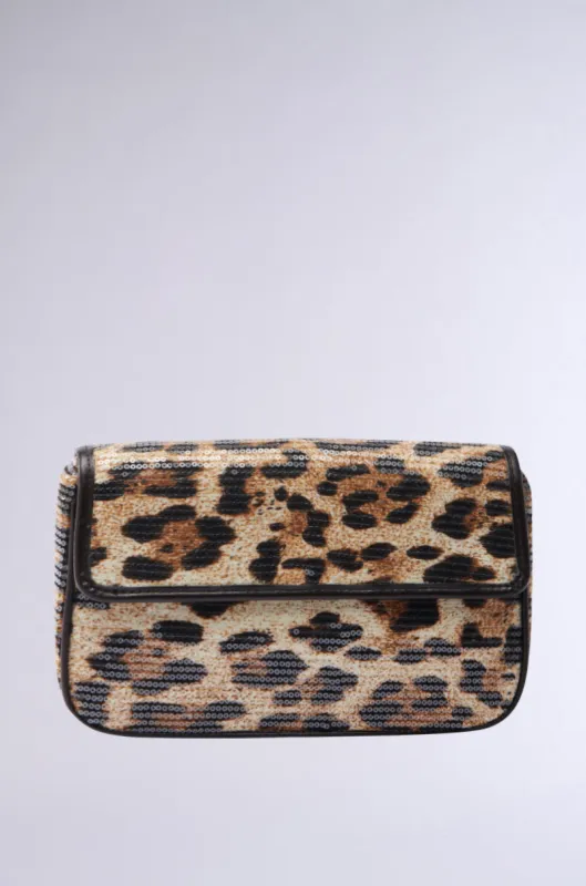 CHEETAH GURL SEQUIN PURSE sold by AKIRA
