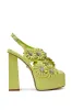AZALEA WANG CORRA LIME FLORAL EMBELLISHED CHUNKY PLATFORM SANDAL sold by AKIRA
