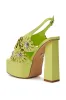 AZALEA WANG CORRA LIME FLORAL EMBELLISHED CHUNKY PLATFORM SANDAL sold by AKIRA