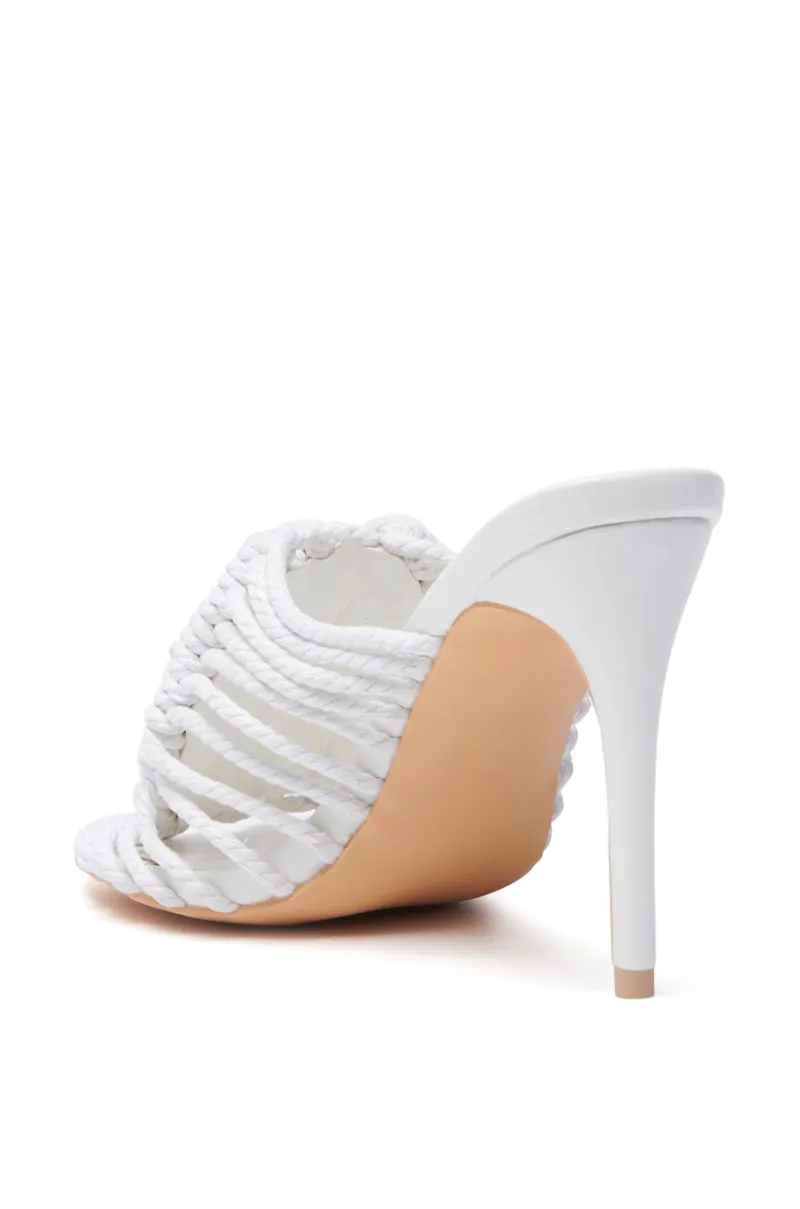 AZALEA WANG CERES WHITE ROPE WITH RHINESTONE BEADS SANDAL sold by AKIRA product image thumbnail 4