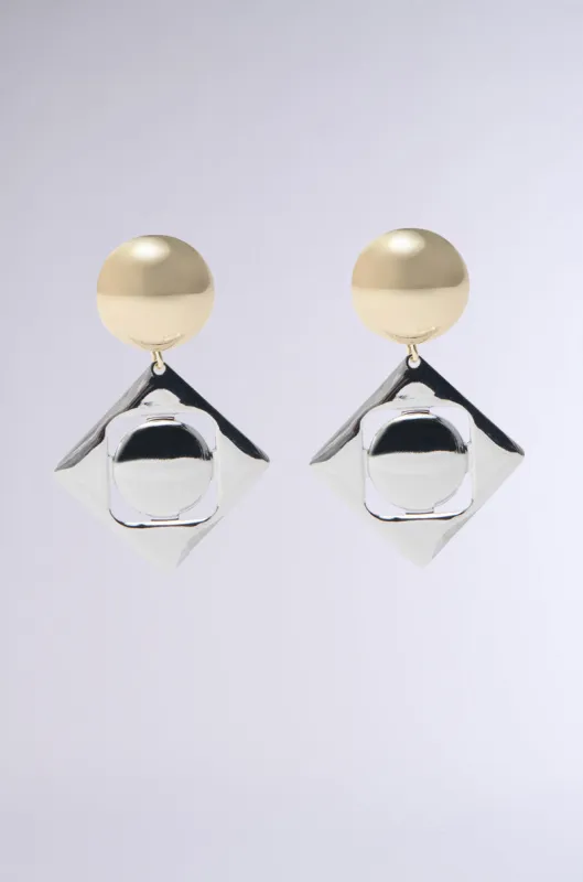 SQUARE UP EARRING IN SILVER sold by AKIRA