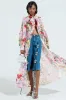 GARDEN PARTY FLORAL APPLIQUE LONG BLOUSE sold by AKIRA