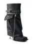 AZALEA WANG SAYLAH BLACK FOLD OVER STILETTO BOOTIE sold by AKIRA