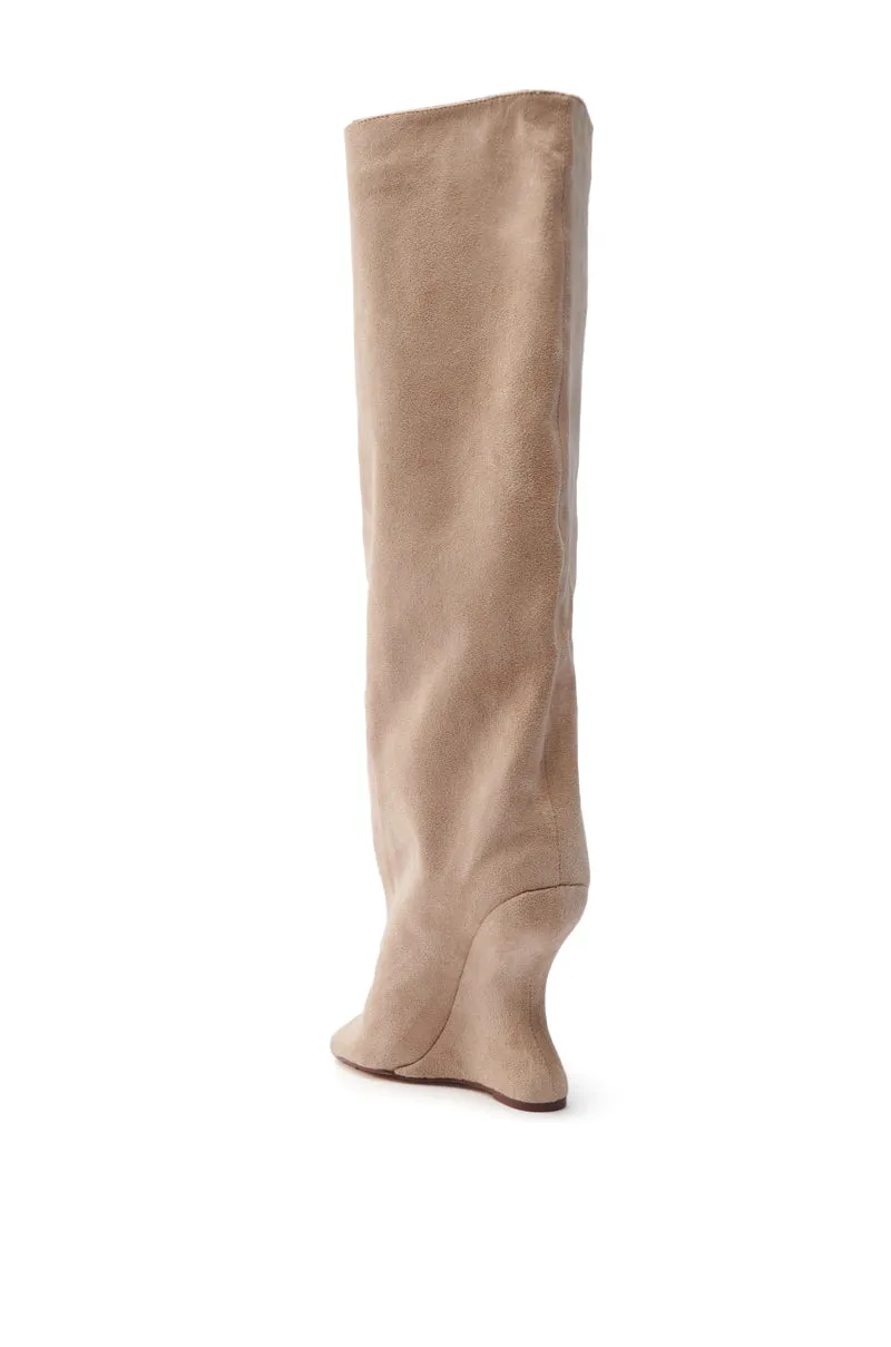 AZALEA WANG VINCENT NUDE FAUX SUEDE OPEN TOE BOOT sold by AKIRA product image thumbnail 5