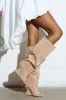 AZALEA WANG VINCENT NUDE FAUX SUEDE OPEN TOE BOOT sold by AKIRA