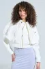 LYNX LAYERED BOMBER JACKET IN IVORY sold by AKIRA