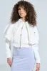 LYNX LAYERED BOMBER JACKET IN IVORY sold by AKIRA