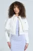 LYNX LAYERED BOMBER JACKET IN IVORY sold by AKIRA
