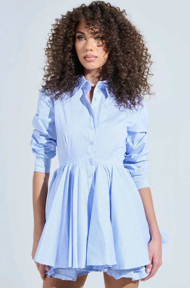 THE IT GIRL MINI DRESS IN STRIPED POPLIN sold by AKIRA product image thumbnail 2